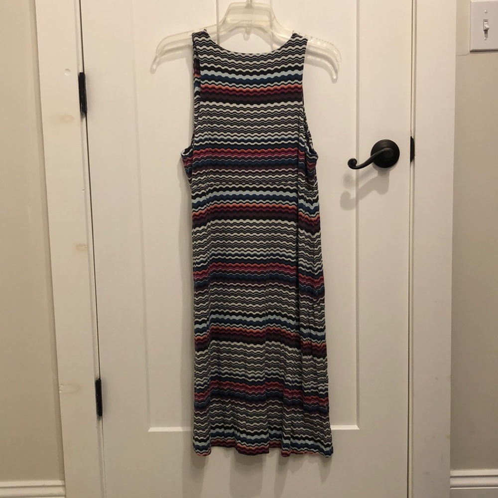Athleta High Neck Striped Dress
